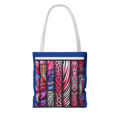Botanical Animals Blue Tote Bag - Perfect for Shopping, Travel, or Everyday Use, Gift for Safari Animal Lovers, Its My Beauty Time Design