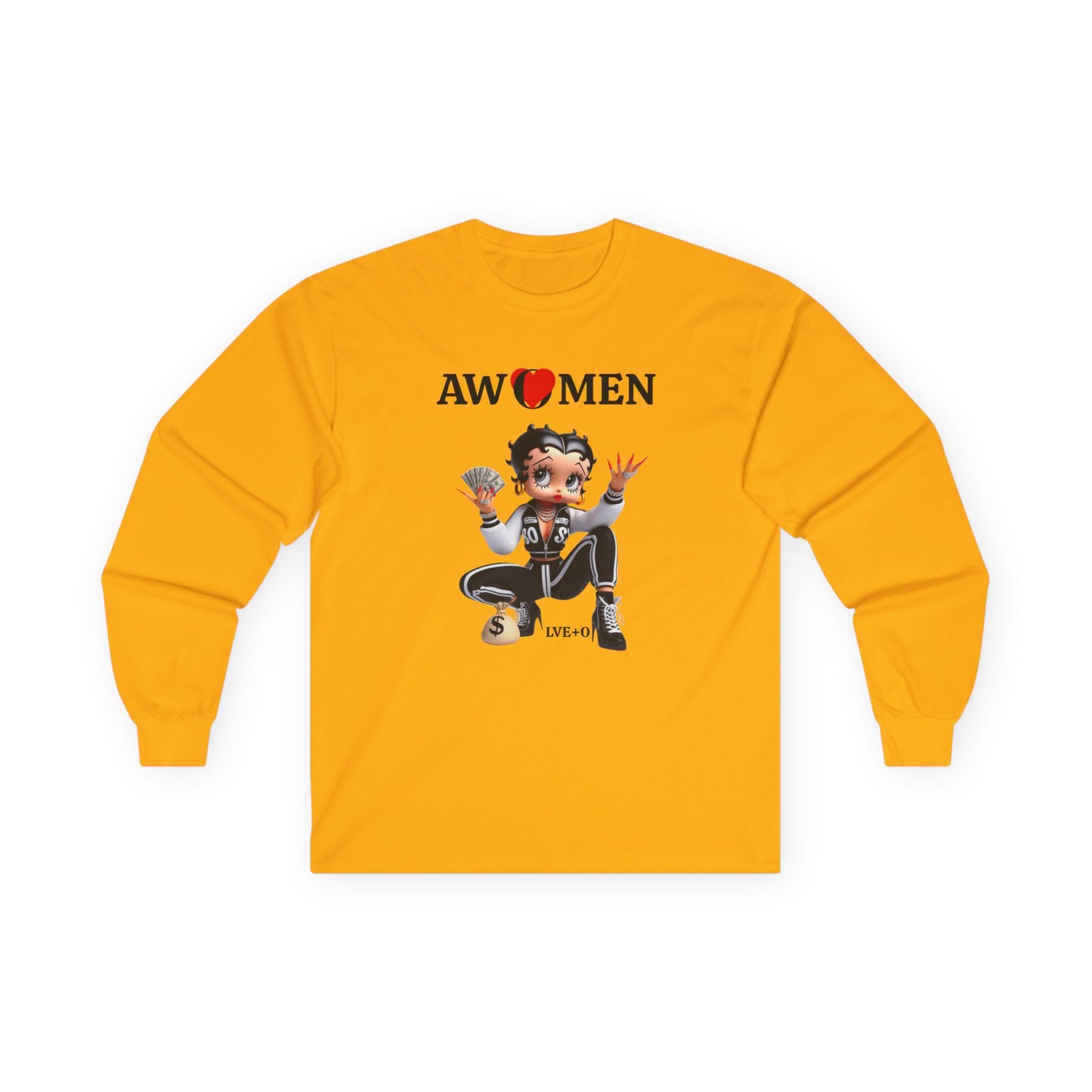 Betty Boop AWOMEN T-Shirt - Women Empowerment Tee, Political Top, Long Sleeve Unisex Shirt, Graphic Tee for Fans, Cartoon Character Tee