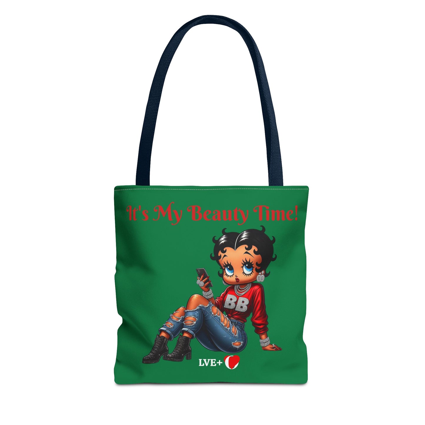 Betty Boop Chilling Green Tote Bag - Retro Cartoon Character Handbag, Reusable Shopping Bag, Shoulder Carryall, Fashion Purse