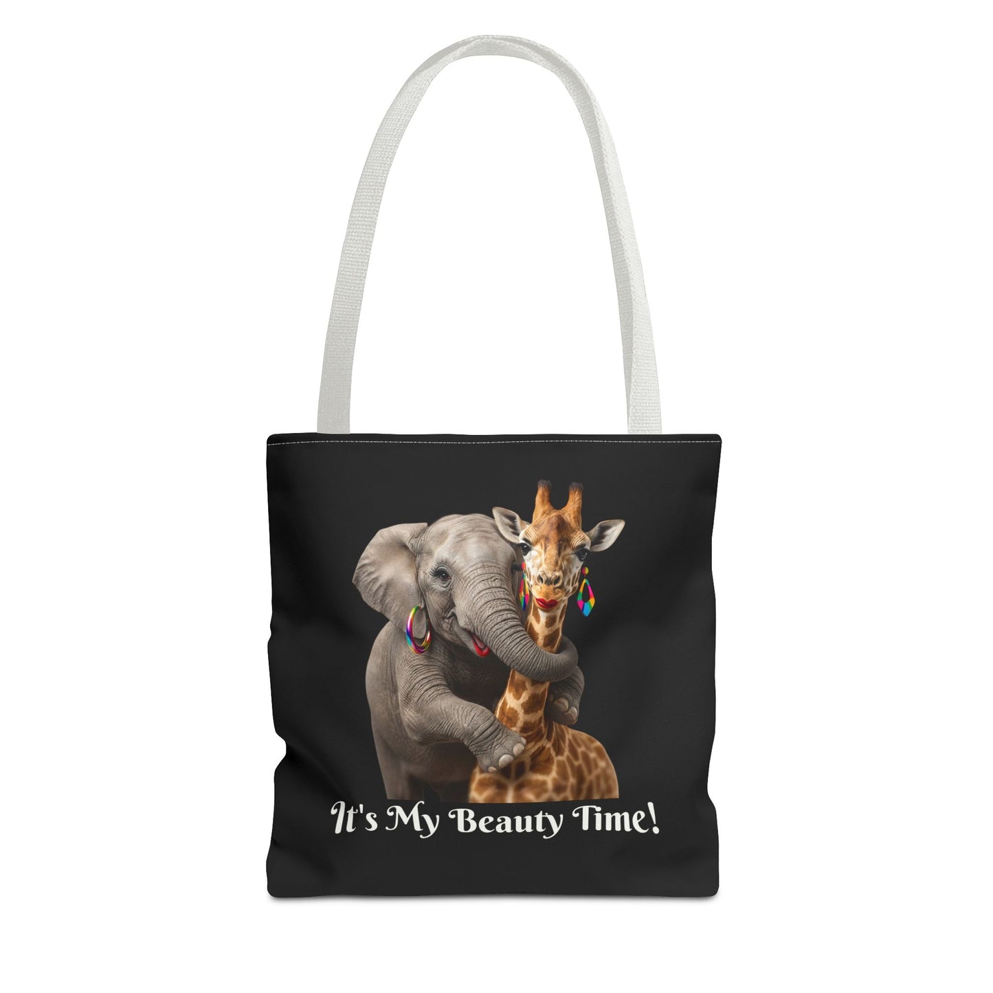 Tote Bag Cute Elephant & Giraffe - Funny Carryall, Stylish Handbag, Essentials Purse