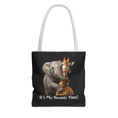 Tote Bag Cute Elephant & Giraffe - Funny Carryall, Stylish Handbag, Essentials Purse
