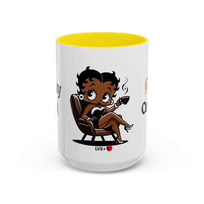 Betty Boop Accent Coffee Mug 15oz, Ceramic Tea Cup, Spiritual Mug, Unique Drinkware, Kitchen Decor, Gift for Him, Gift for Her
