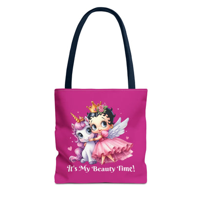 Unicorn Betty Boop Pink Tote Bag - Gift for Tween Teenager, Chic Shoulder Purse, Cute Handbag, Trendy Shopping Tote, Retro Cartoon