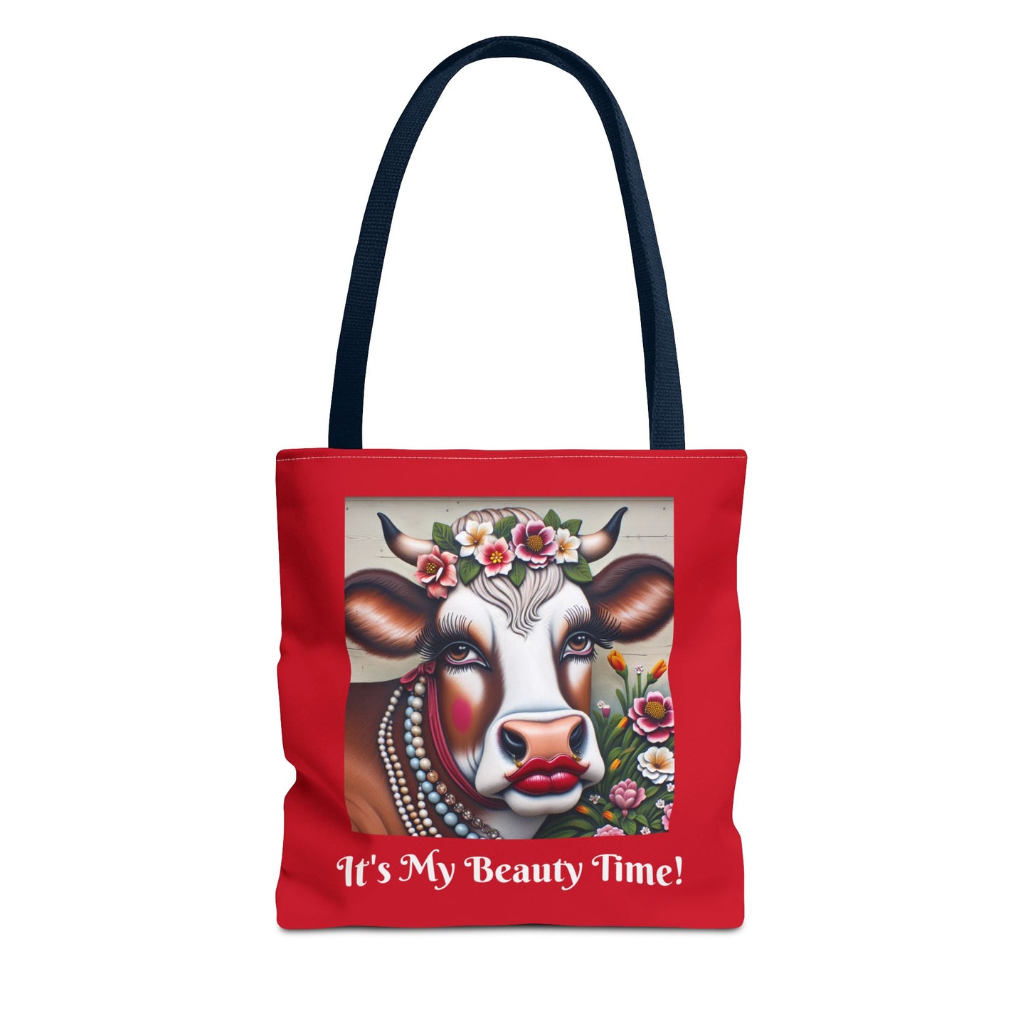 Captivating Cow Red Tote Bag - Cute Farm Animal Carryall, Funny Barnyard Purse, Chic Cow Handbag, Animal Print