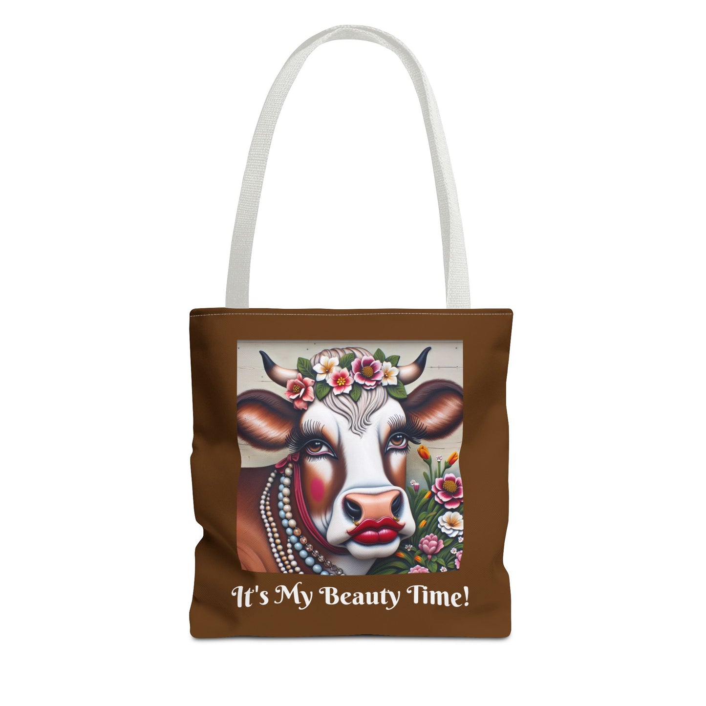 Captivating Cow Brown Tote Bag - Cute Farm Animal Carryall, Funny Barnyard Purse, Chic Cow Handbag, Animal Print