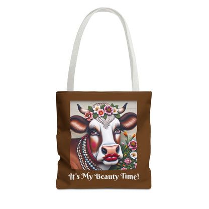 Captivating Cow Brown Tote Bag - Cute Farm Animal Carryall, Funny Barnyard Purse, Chic Cow Handbag, Animal Print