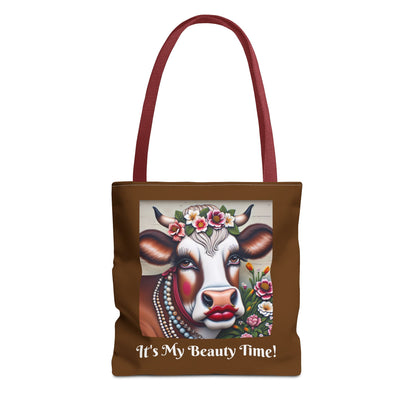 Captivating Cow Brown Tote Bag - Cute Farm Animal Carryall, Funny Barnyard Purse, Chic Cow Handbag, Animal Print