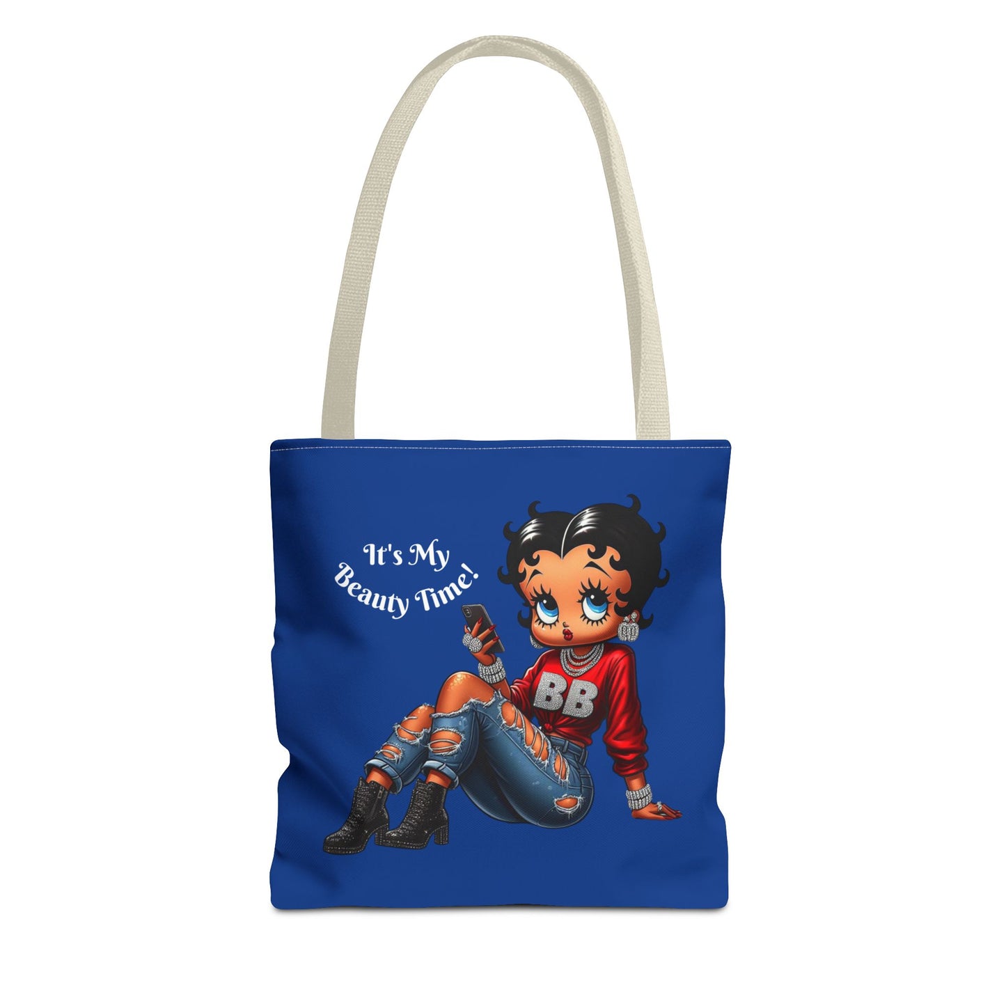 Tote Bag Blue Betty Boop Chilling - Stylish Carryall, Chic Handbag, Cute Shoulder Purse, Everyday Use