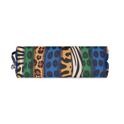 Exotic Colors Blue Makeup Bag - Small Cosmetics Bag, Cheetah Zebra Leopard Case, Safari Animal Lover Gift, Toiletry Bag,