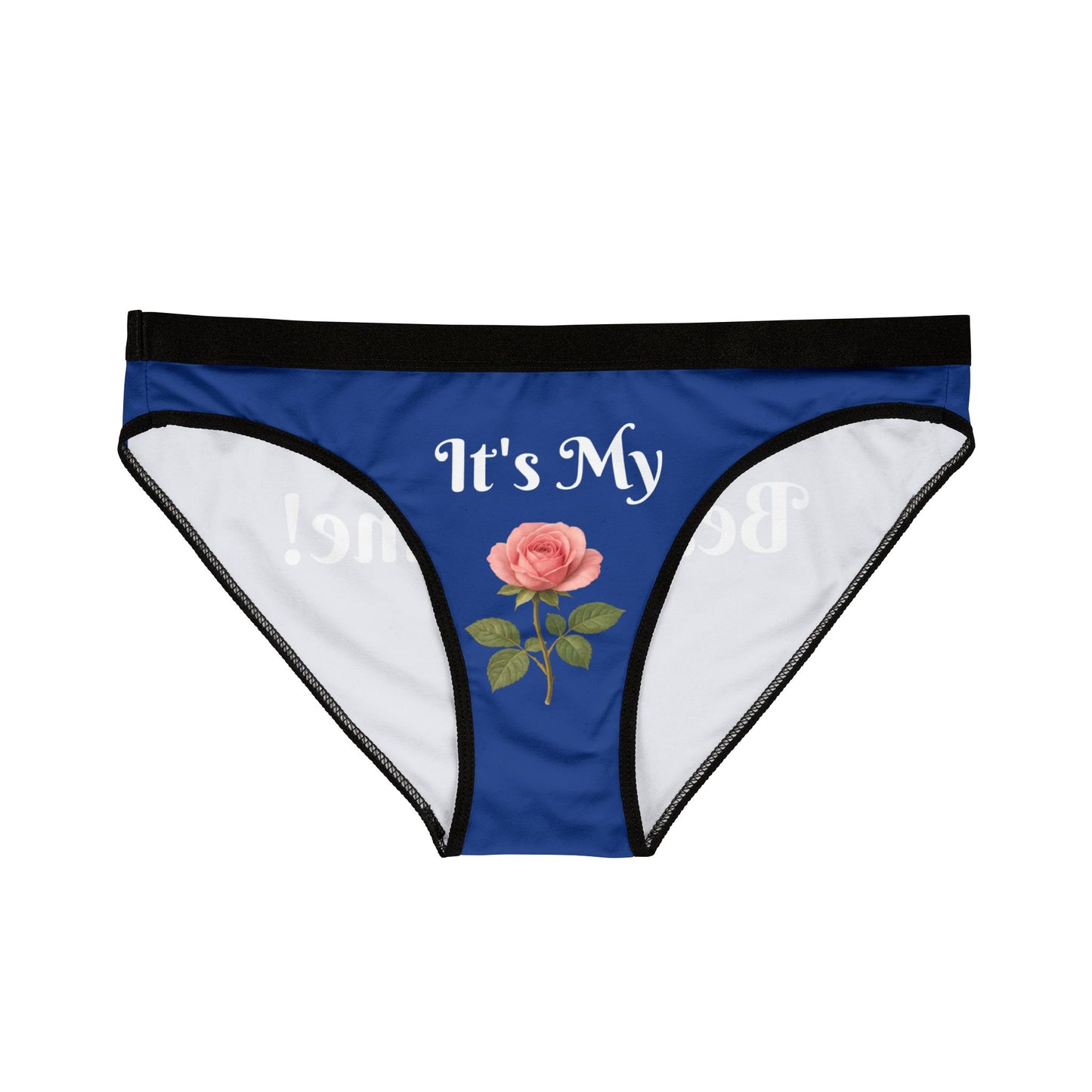 Women's Blue Underwear with Fun Quote, Floral Design Panties, Gift for Her, Loungewear, Self-Care Essentials