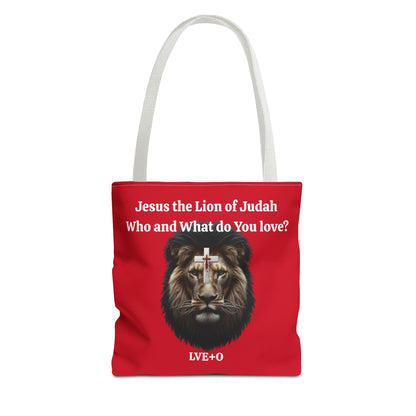 Religious Cross Lion Tote Bag - Faithful Companion for Church, Spiritual Gifts, Shopping Tote Bag, Everyday Use Purse, Inspirational Accessory
