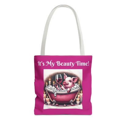 Pretty Pig Bath Tote Bag - Cute Animal Lover Gift, Fun Shopping Bag, Funny Carryall, Quirky Shoulder Bag, Unique Grocery Tote