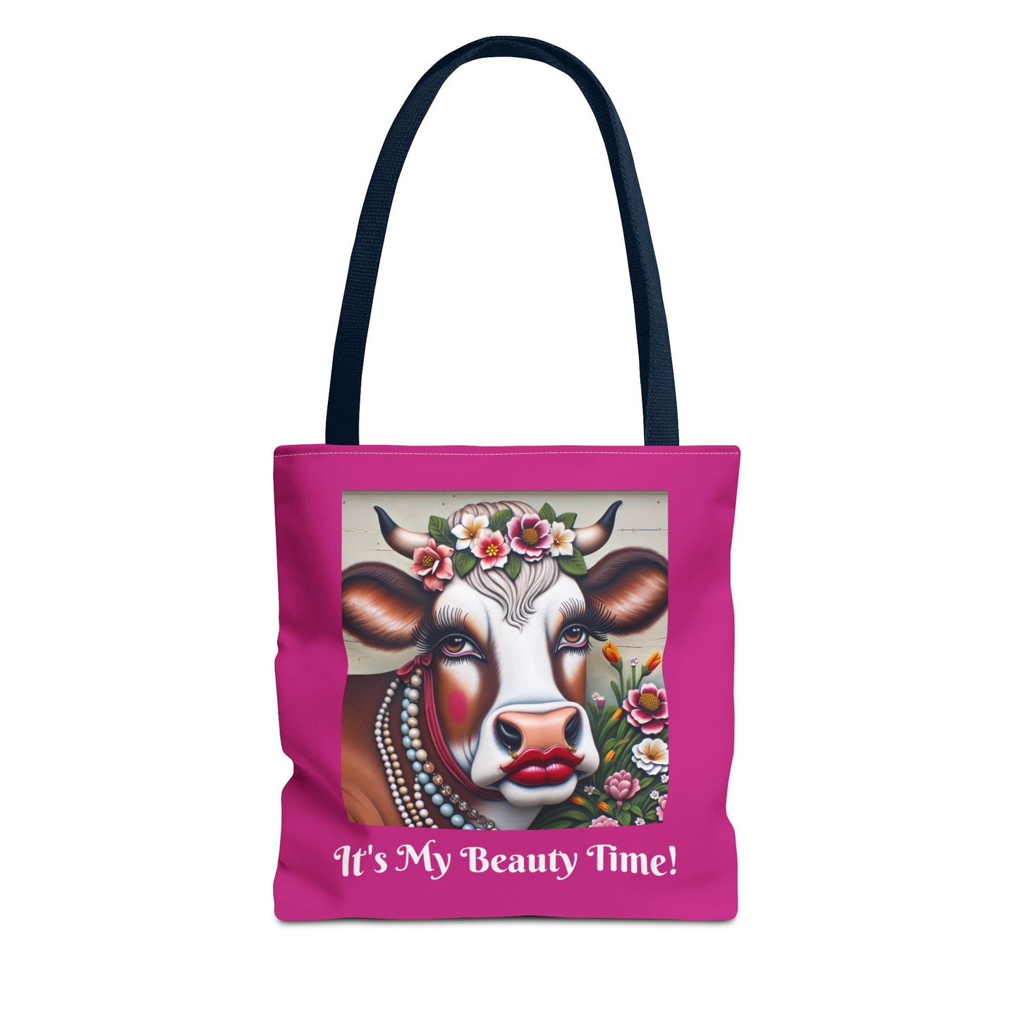 Captivating Cow Pink Tote Bag - Cute Farm Animal Carryall, Funny Barnyard Purse, Chic Cow Handbag, Animal Print
