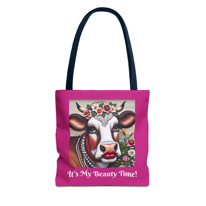 Captivating Cow Pink Tote Bag - Cute Farm Animal Carryall, Funny Barnyard Purse, Chic Cow Handbag, Animal Print