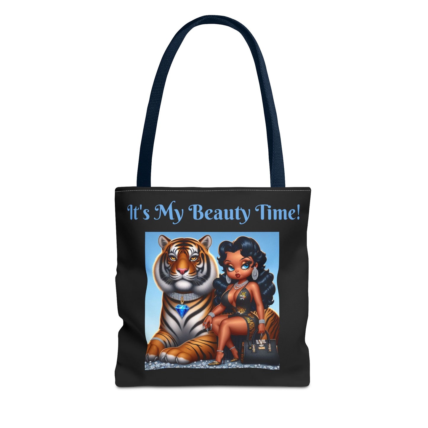 Betty Boop and Tiger Tote Bag - Stylish Shopping Bag, Fashionable Carryall, Cute Shoulder Tote, Unique Handbag, Trendy Reusable Grocery