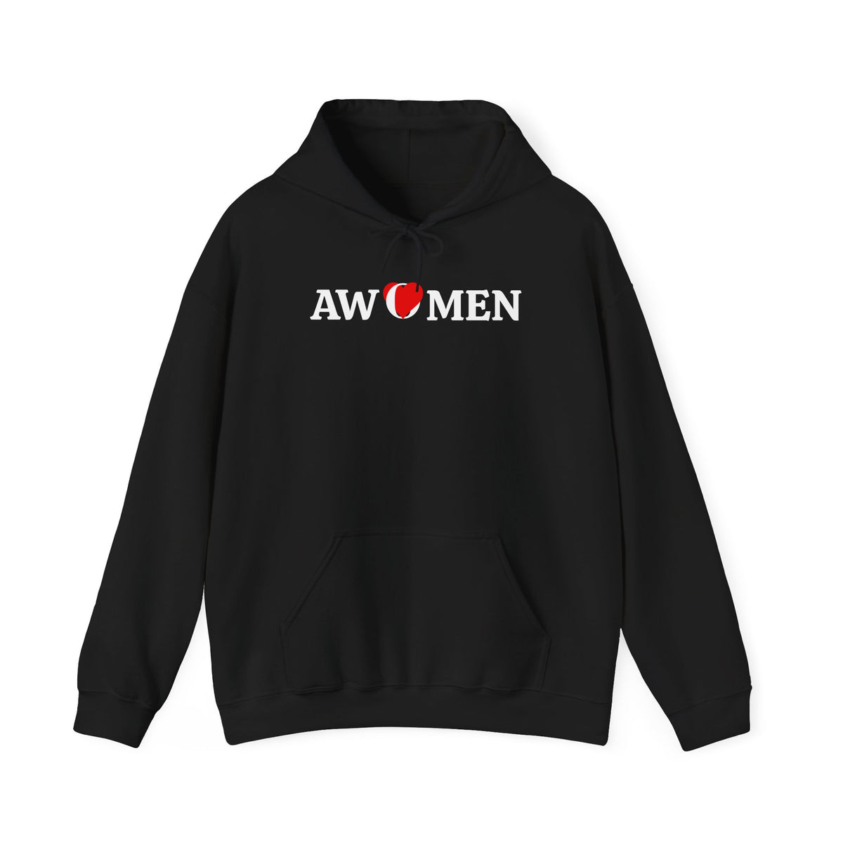Awomen Heart Logo Hoodie - Feminist Empowerment Pullover, Unisex Shirt, Political Hooded Sweatshirt