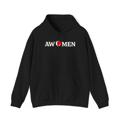 Awomen Heart Logo Hoodie - Feminist Empowerment Pullover, Unisex Shirt, Political Hooded Sweatshirt