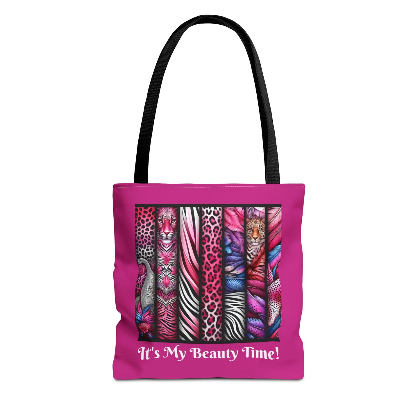 Tote Bag Botanical Animals Pink - Stylish Carryall, Chic Shoulder Purse, Everyday Use Handbag, Animal Print