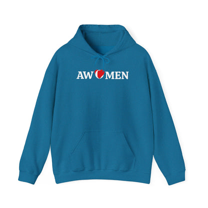 Awomen Heart Logo Hoodie - Feminist Empowerment Pullover, Unisex Shirt, Political Hooded Sweatshirt