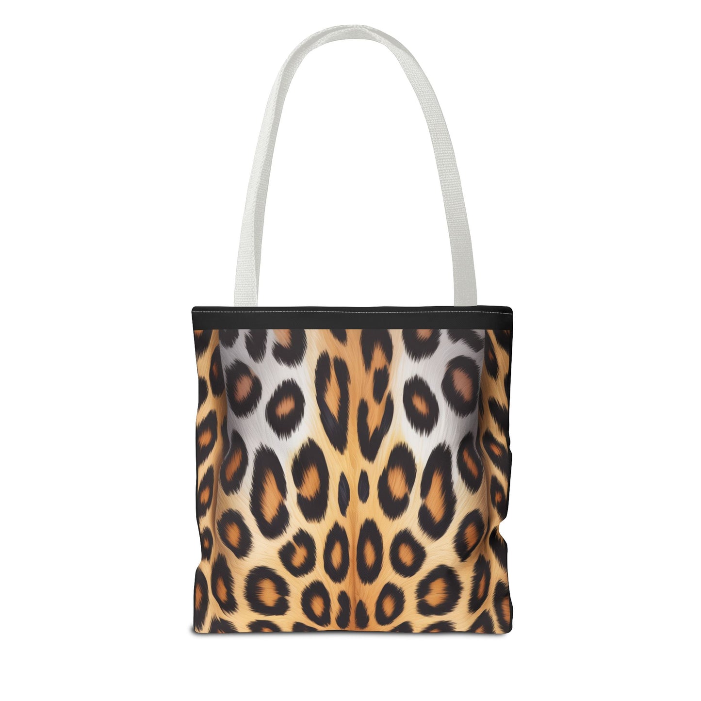 Leopard Portrait Black Tote Bag - Chic Shoulder Purse, Stylish Carryall, Everyday Handbag