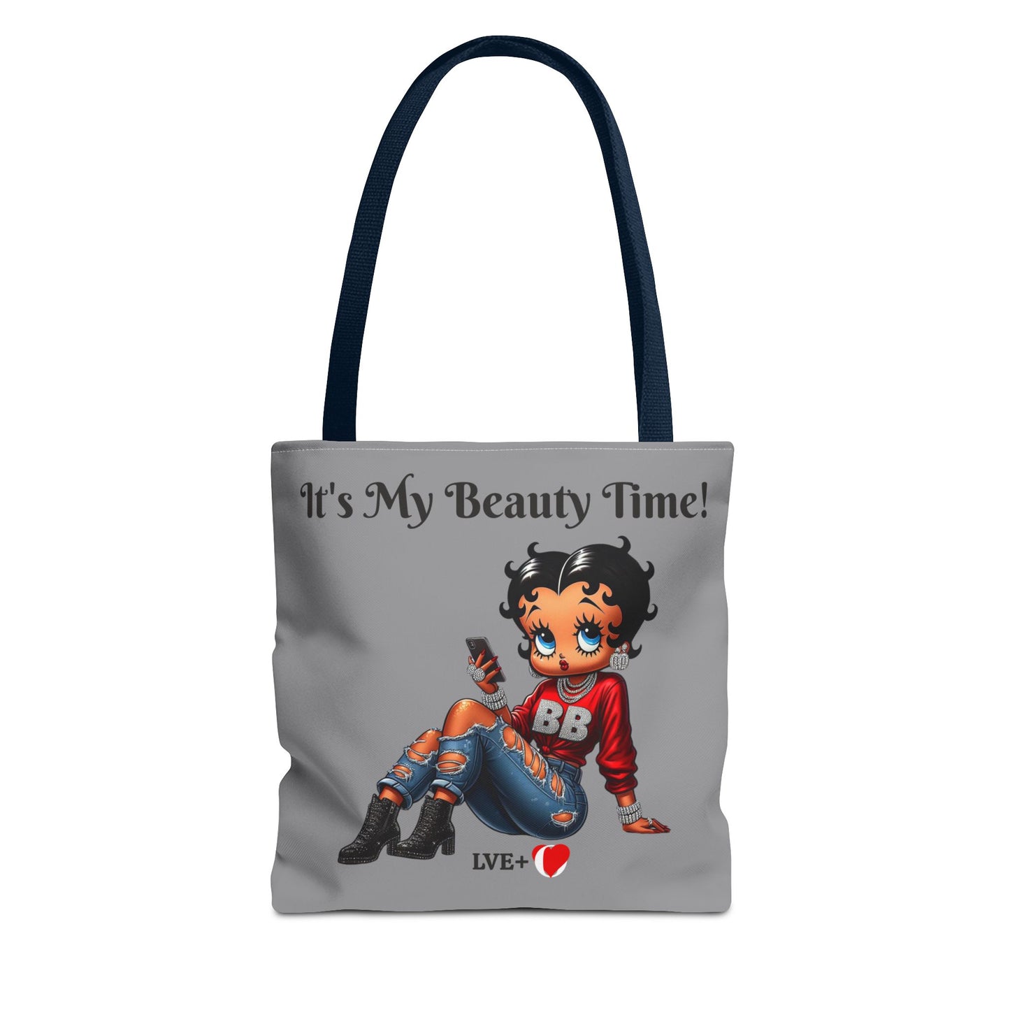 Betty Boop Chilling Grey Tote Bag - Retro Cartoon Character Handbag, Reusable Shopping Bag, Shoulder Carryall, Fashion Purse