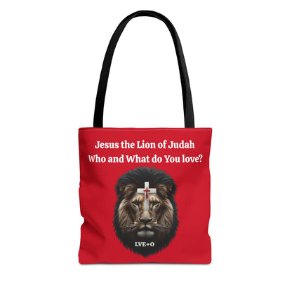 Religious Cross Lion Tote Bag - Faithful Companion for Church, Spiritual Gifts, Shopping Tote Bag, Everyday Use Purse, Inspirational Accessory