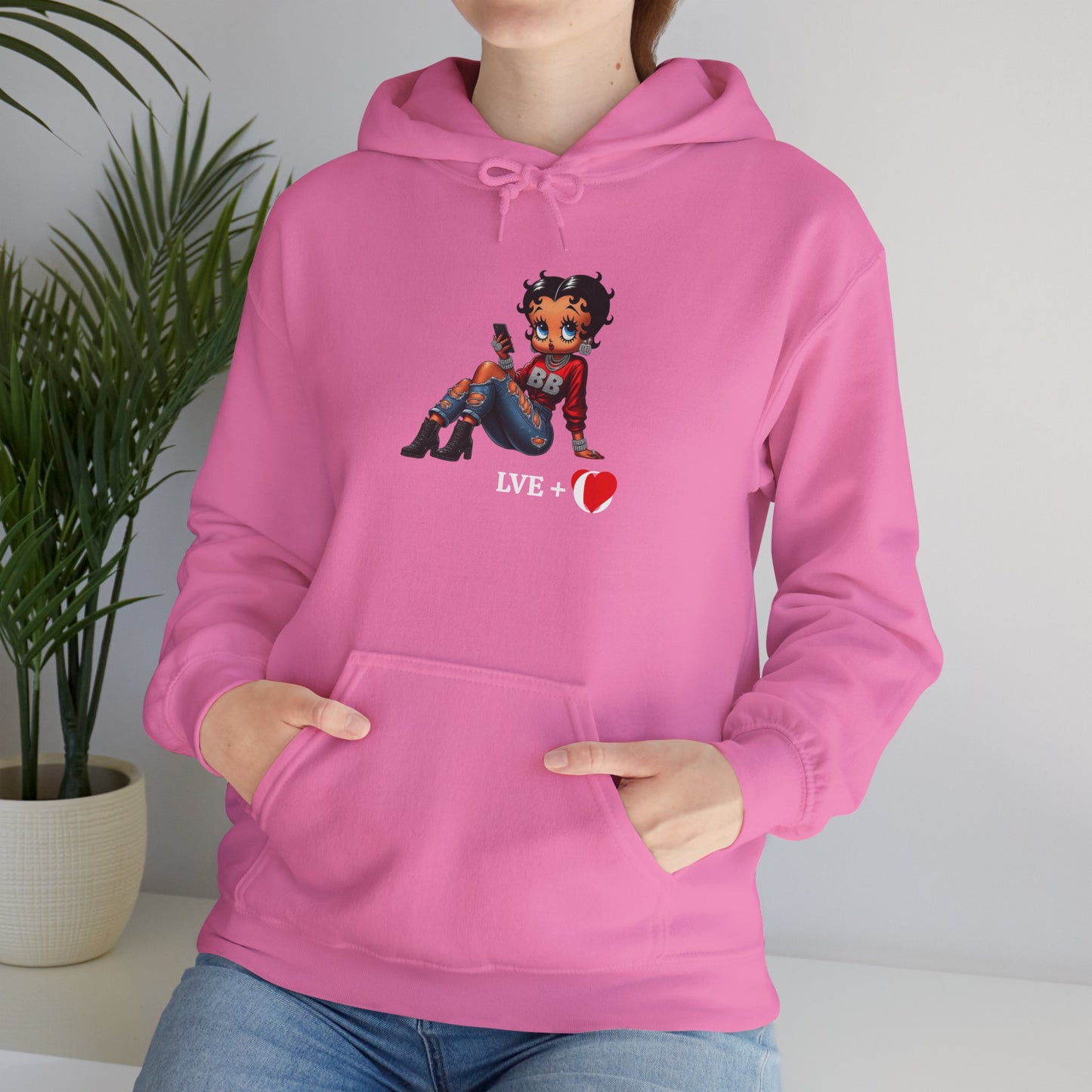 Betty Boop Chilling Hoodie - Unisex Heavy Blend Sweatshirt, Cozy Gift, Casual Everyday Wear, Fashion Statement, Self-Love Hoodie