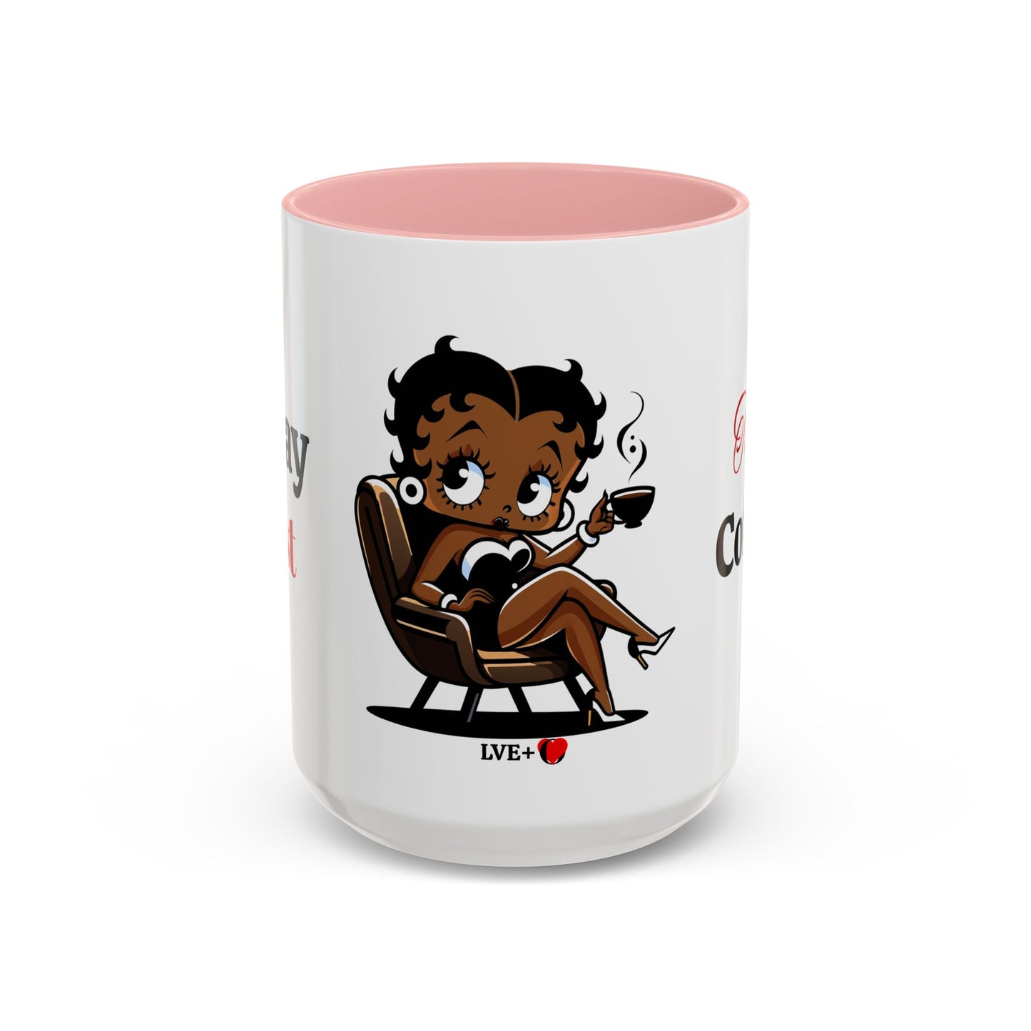 Betty Boop Accent Coffee Mug 15oz, Ceramic Tea Cup, Spiritual Mug, Unique Drinkware, Kitchen Decor, Gift for Him, Gift for Her