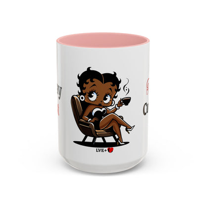Betty Boop Accent Coffee Mug 15oz, Ceramic Tea Cup, Spiritual Mug, Unique Drinkware, Kitchen Decor, Gift for Him, Gift for Her