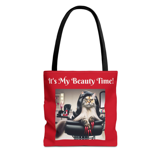 Confident Cat Tote Bag - Salon Spa Tote Bag, Feline Theme Carryall, Animal Print Shopping Bag, Purse for Cat Lovers