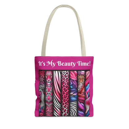 Botanical Animals Pink Tote Bag - Perfect for Shopping, Travel, or Everyday Use, Gift for Safari Animal Lovers, Its My Beauty Time Design
