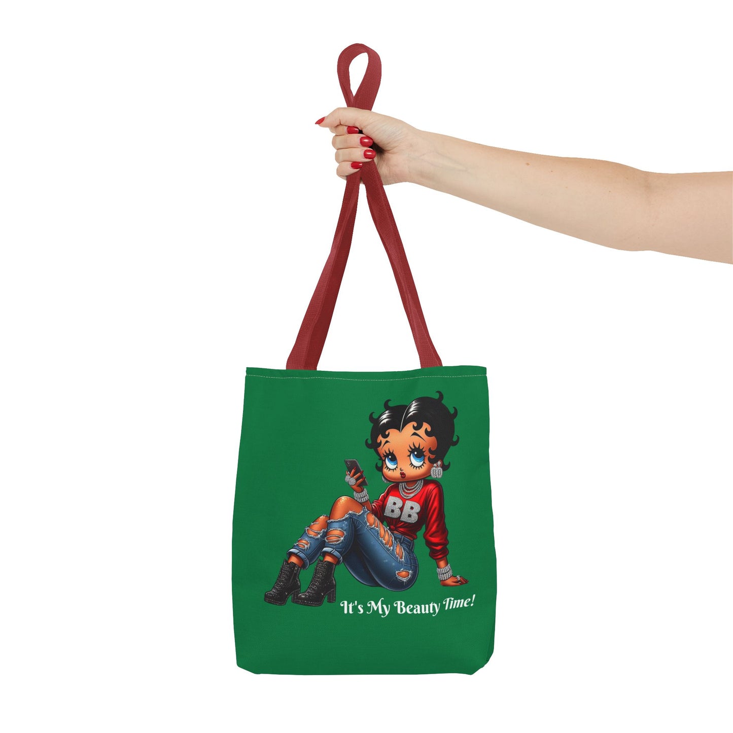 Tote Bag Green Betty Boop Chilling - Stylish Carryall, Chic Handbag, Cute Shoulder Purse