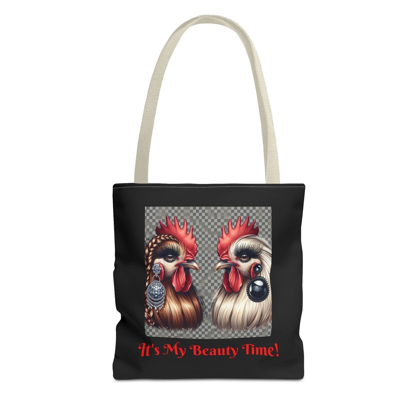 Chicks Chat Black Tote Bag - Farmhouse Style Chic Shopping Tote, Reusable Shoulder Bag, Cute Hen Lover Tote, Farmers Market