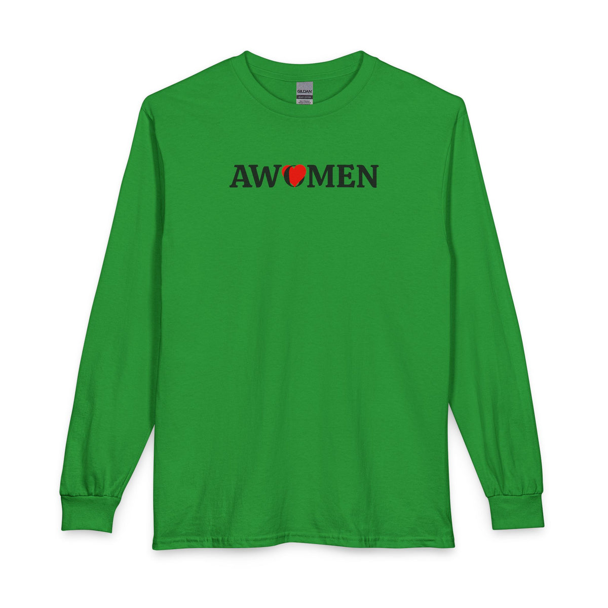 Awomen Heart Long Sleeve Tee — Feminist Pride Graphic Shirt, Women's Empowerment, Unisex T-shirt, Political Top