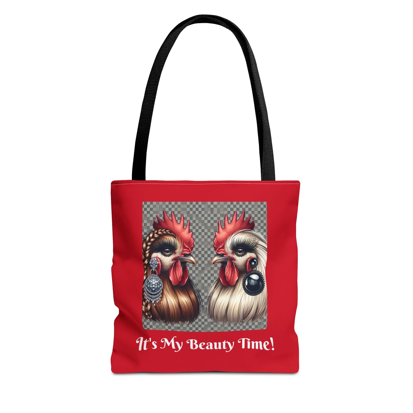 Chicks Chat Red Tote Bag - Farmhouse Style Chic Shopping Tote, Reusable Shoulder Bag, Cute Hen Lover Tote, Farmers Market