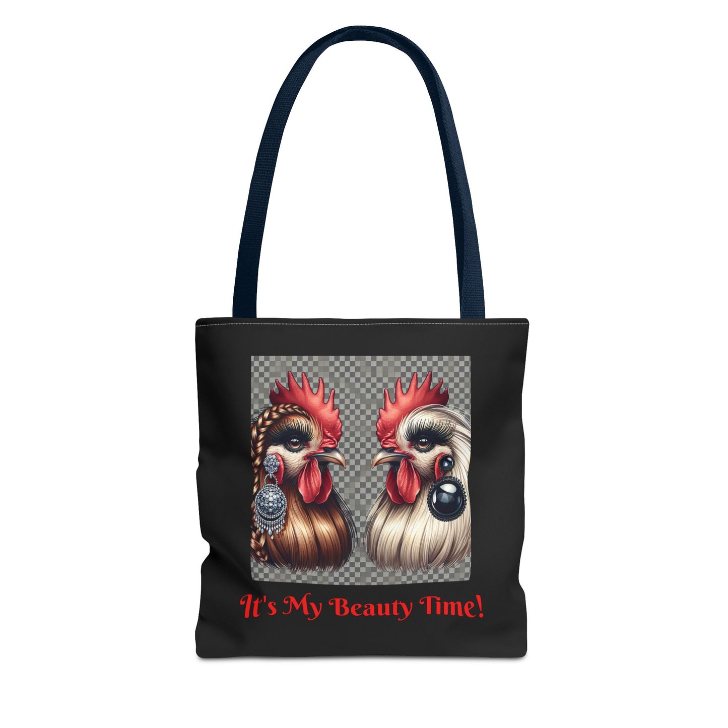 Chicks Chat Black Tote Bag - Farmhouse Style Chic Shopping Tote, Reusable Shoulder Bag, Cute Hen Lover Tote, Farmers Market