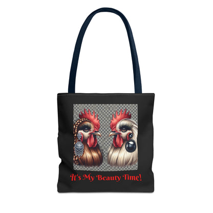 Chicks Chat Black Tote Bag - Farmhouse Style Chic Shopping Tote, Reusable Shoulder Bag, Cute Hen Lover Tote, Farmers Market