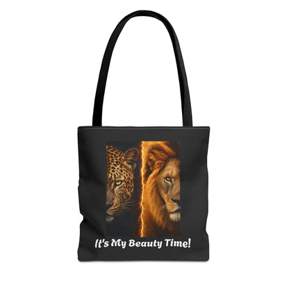 Lion & Leopard Tote Bag — Majestic Wildlife Portrait Tote, Chic Carryall, Shoulder Handbag, Everyday Purse