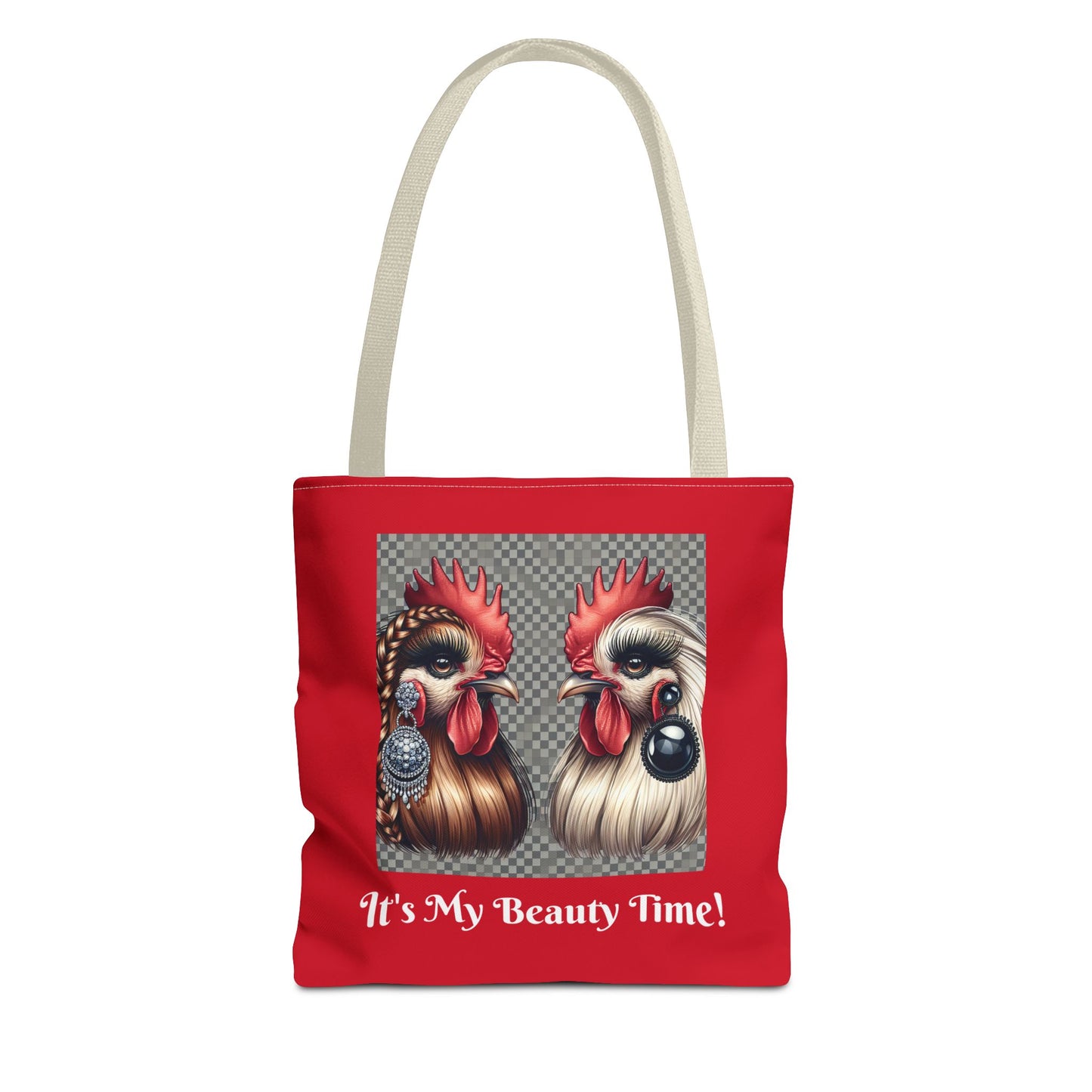 Chicks Chat Red Tote Bag - Farmhouse Style Chic Shopping Tote, Reusable Shoulder Bag, Cute Hen Lover Tote, Farmers Market