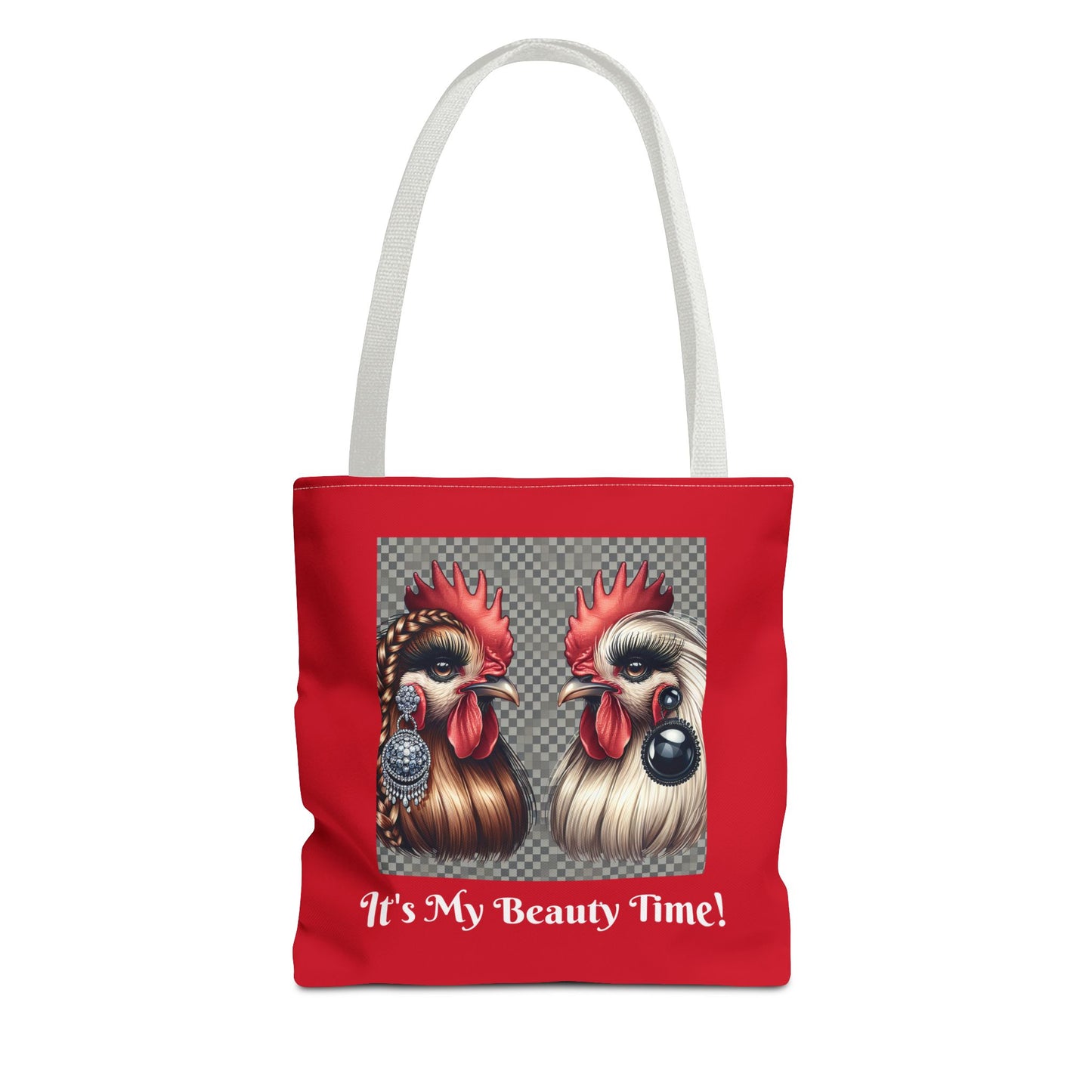 Chicks Chat Red Tote Bag - Farmhouse Style Chic Shopping Tote, Reusable Shoulder Bag, Cute Hen Lover Tote, Farmers Market