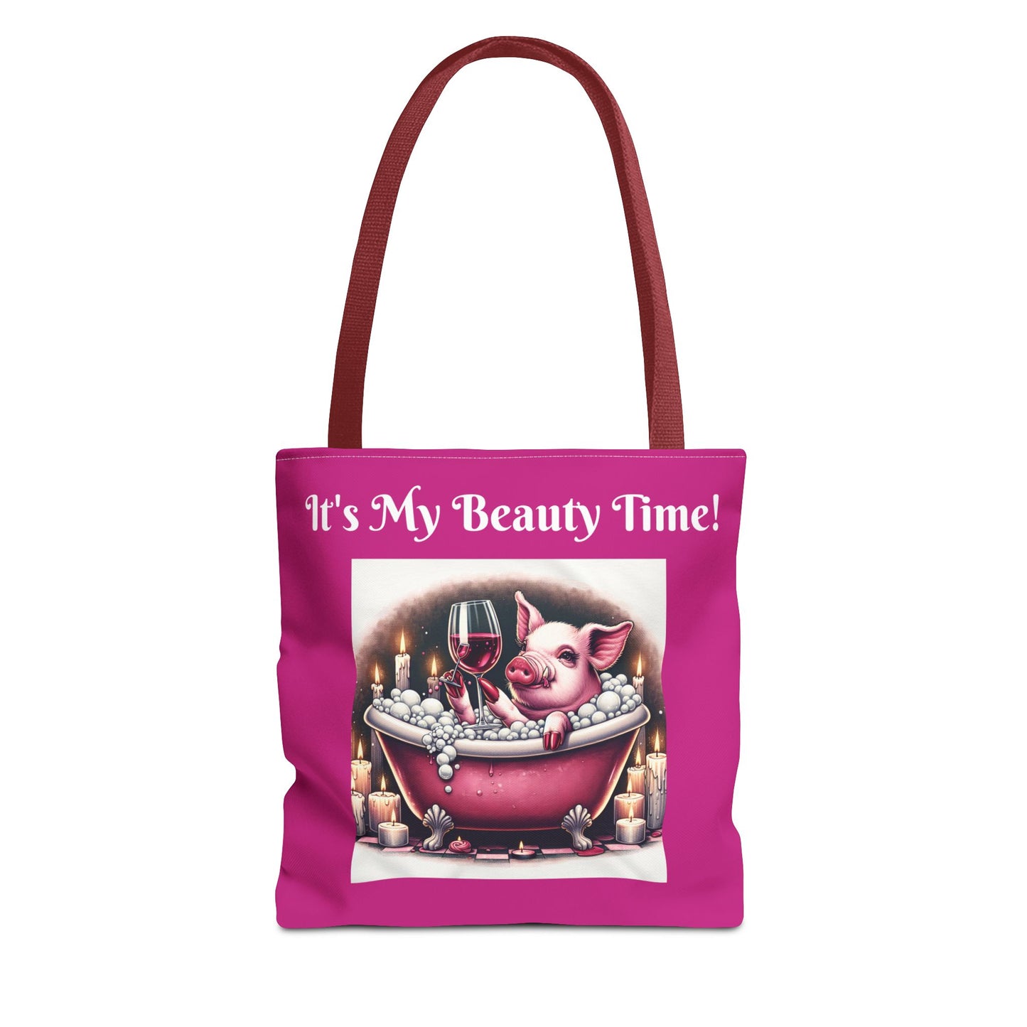 Pretty Pig Bath Tote Bag - Cute Animal Lover Gift, Fun Shopping Bag, Funny Carryall, Quirky Shoulder Bag, Unique Grocery Tote