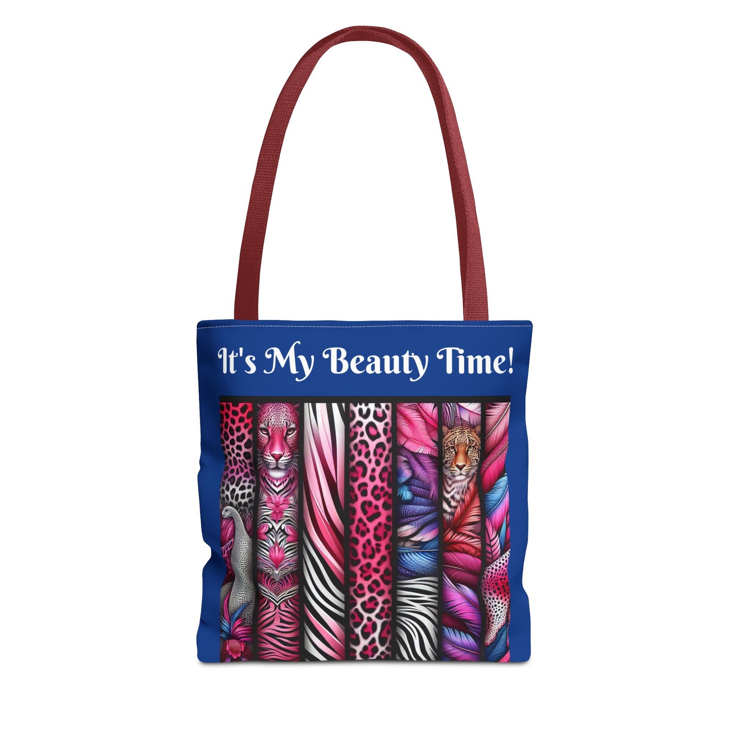 Botanical Animals Blue Tote Bag - Perfect for Shopping, Travel, or Everyday Use, Gift for Safari Animal Lovers, Its My Beauty Time Design