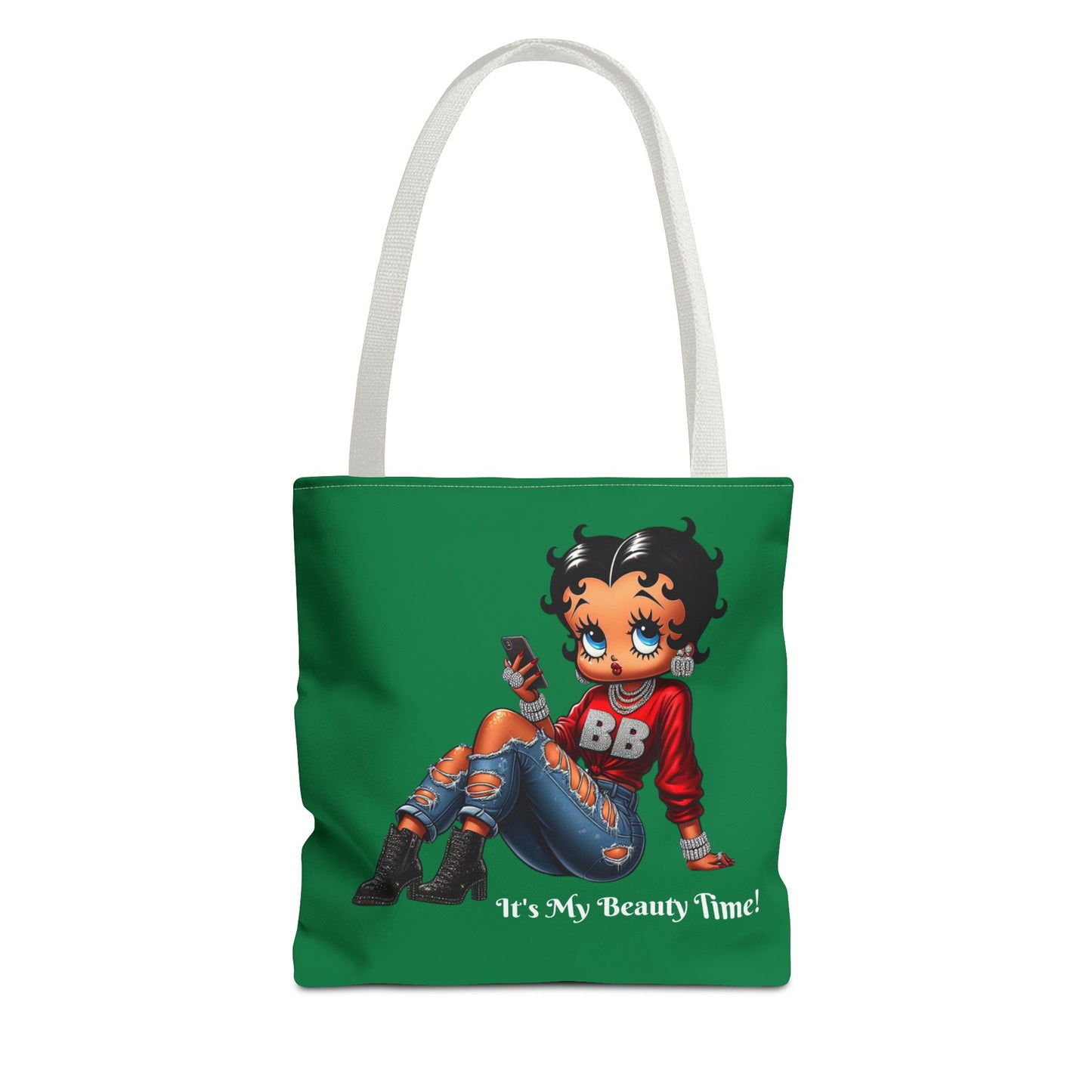 Tote Bag Green Betty Boop Chilling - Stylish Carryall, Chic Handbag, Cute Shoulder Purse