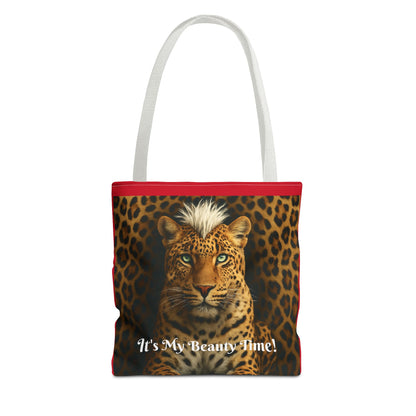 Leopard Portrait Red Tote Bag - Chic Shoulder Purse, Stylish Carryall, Gift for Her, Accessories Tote Bag