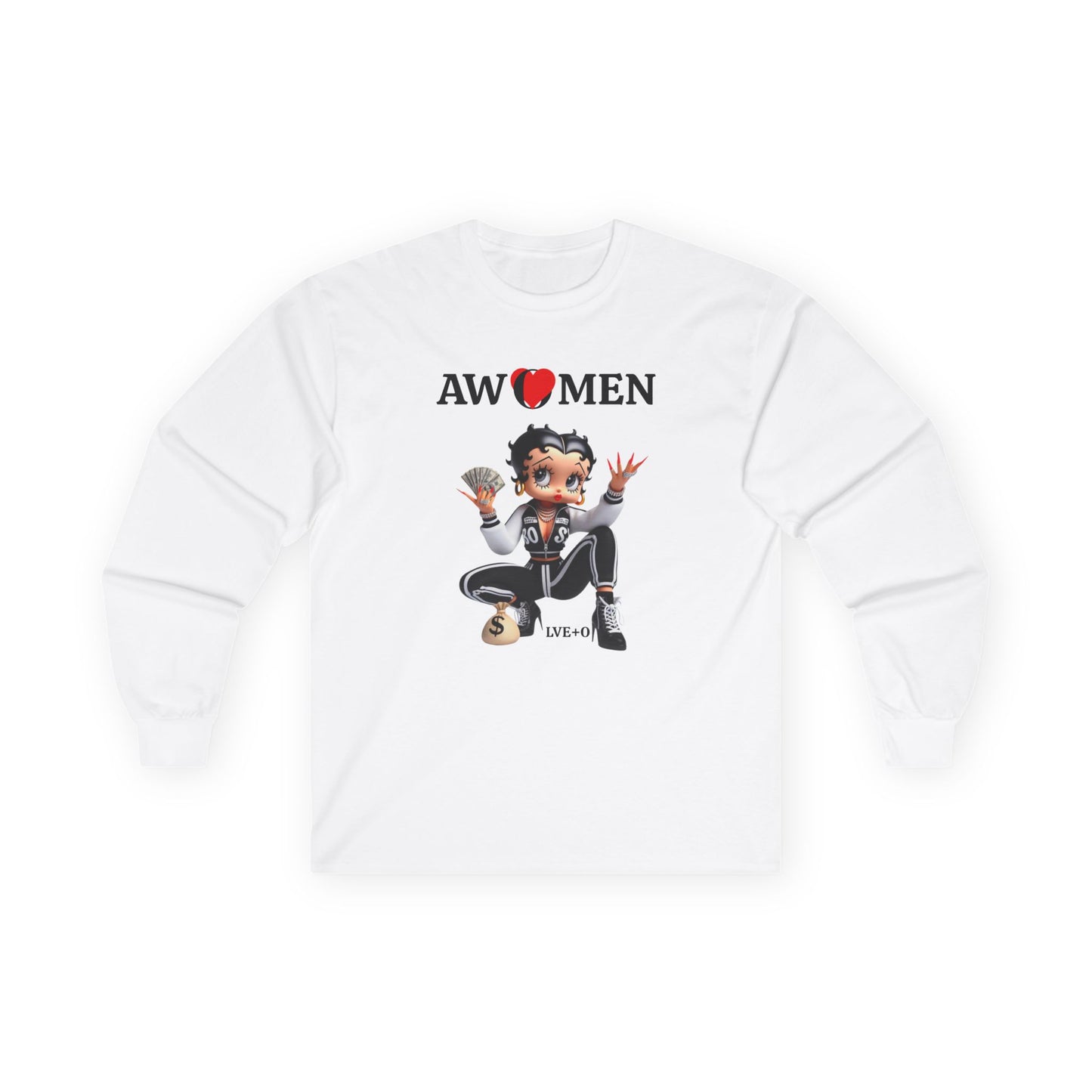 Betty Boop AWOMEN T-Shirt - Women Empowerment Tee, Political Top, Long Sleeve Unisex Shirt, Graphic Tee for Fans, Cartoon Character Tee