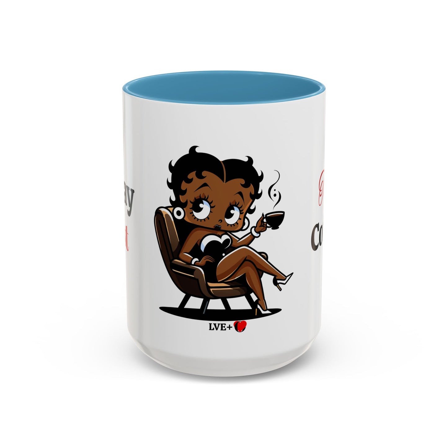 Betty Boop Accent Coffee Mug 15oz, Ceramic Tea Cup, Spiritual Mug, Unique Drinkware, Kitchen Decor, Gift for Him, Gift for Her