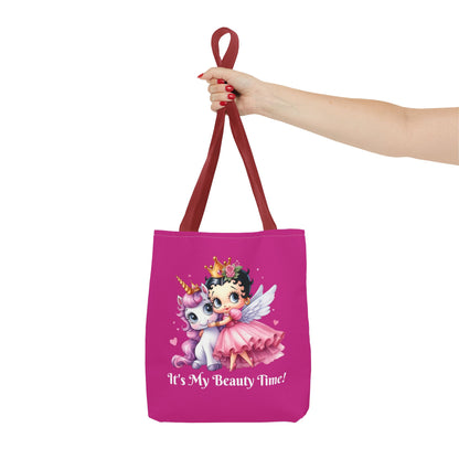 Unicorn Betty Boop Pink Tote Bag - Gift for Tween Teenager, Chic Shoulder Purse, Cute Handbag, Trendy Shopping Tote, Retro Cartoon