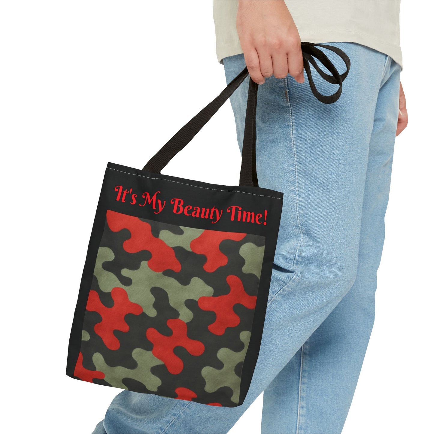Red Camouflage Tote Bag - Stylish Carryall, Essentials Handbag, Travel Tote Bag, Gift Idea