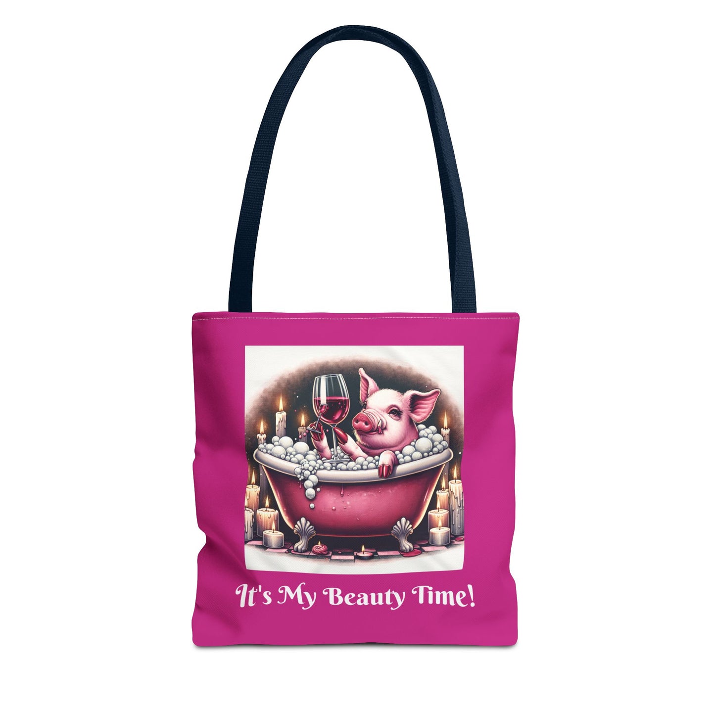 Pretty Pig Bath Pink Tote Bag - Cute Animal Lover Gift, Fun Shopping Bag, Funny Carryall, Quirky Shoulder Bag, Unique Grocery Tote