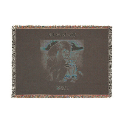 Woven Blanket “We-Love-Us”, Chair Throw Blanket, Cuddle Blanket, Majestic Loving Lions, Relationships